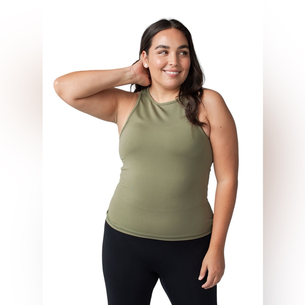 Savvi Sophia Tank, Dusty Green, Size Medium,
